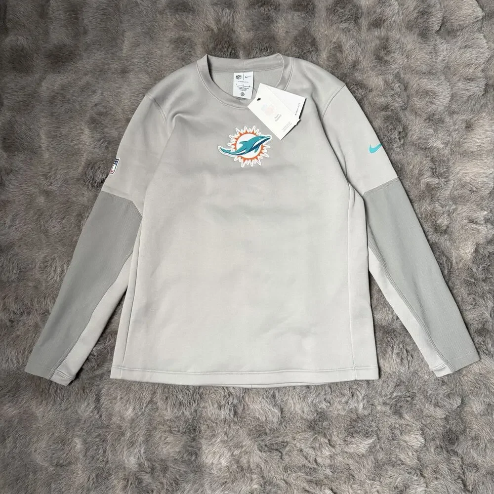 Nike Miami Dolphins Therma Fit Gray Shirt Fleece Woman’s Size Medium NWT